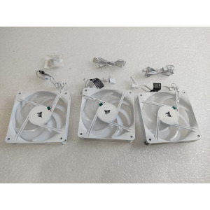 Ventilator Corsair RS120-R ARGB Reverse Fans 120mm Triple Pack White